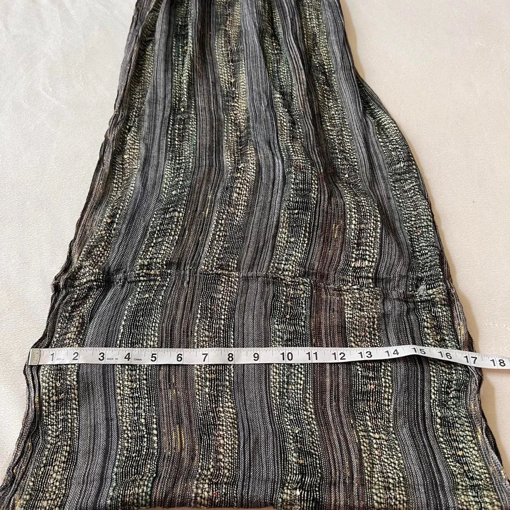 Metallic Gold Green Gray Infiniti Scarf Rock Alternative Hip Scarf Y2K